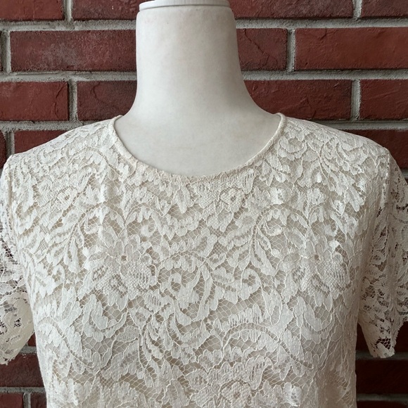 •Antonelli Firenze Silk Lace cream Short Sleeve Top Blouse S… - Picture 13 of 14